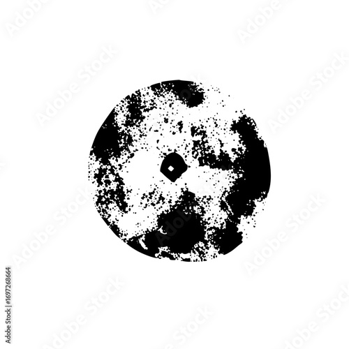 Vector Abstract sphere with textured surface and central square.