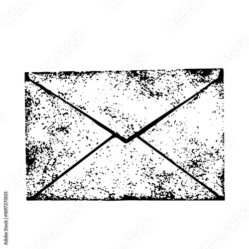 Vector Distressed envelope with crossed flaps