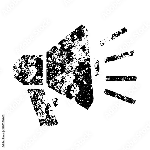 Vector Distressed megaphone announces a powerful message.