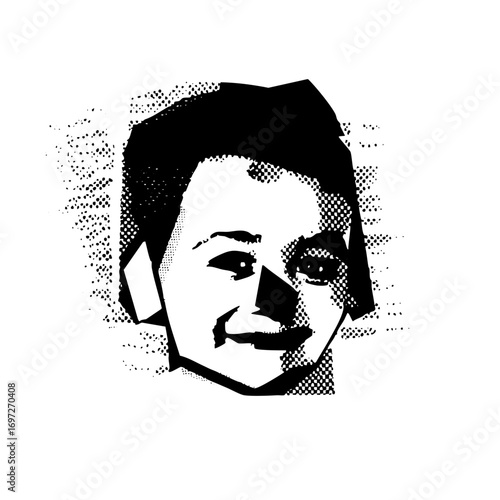 Vector Geometric portrait of a smiling person.