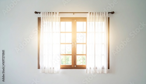 Sunlit Window with Sheer Curtains