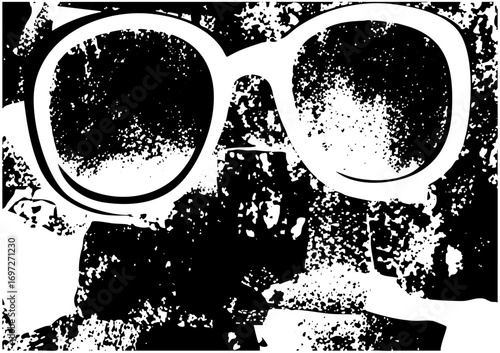 Vector Bold eyewear features rounded sunglasses with a distressed texture.
