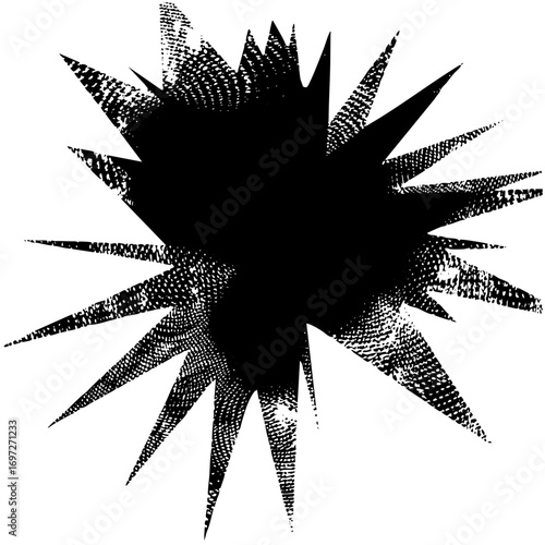 Vector Dynamic burst of jagged radiating spikes creates an energetic explosion effect.
