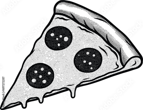 Classic pepperoni pizza slice with melted cheese, a delicious and tempting treat