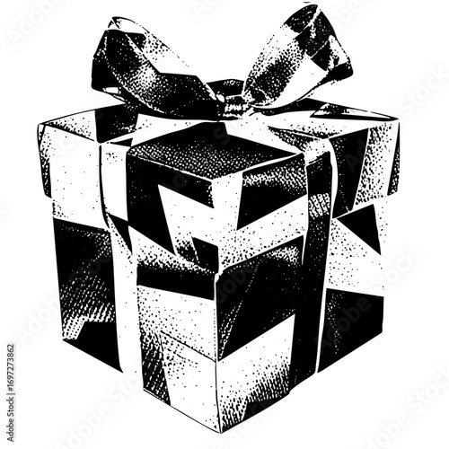 Vector Festive gift box with a ribbon