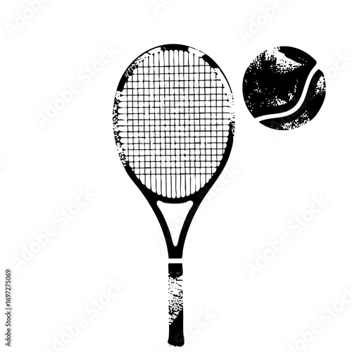 Vector Tennis racket and ball vector .