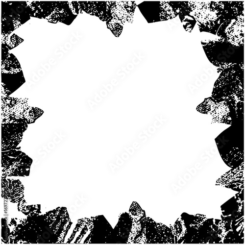 Vector Distressed jagged frame creates a rough textured border.