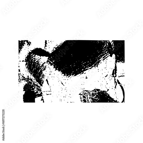 Vector Abstract portrait of two people in monochrome vector style.