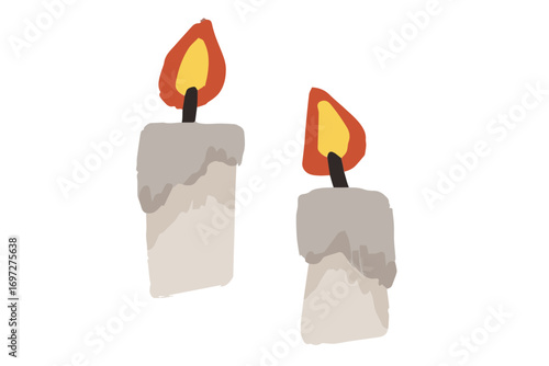 cute and stylish storybook candle illustration for halloween