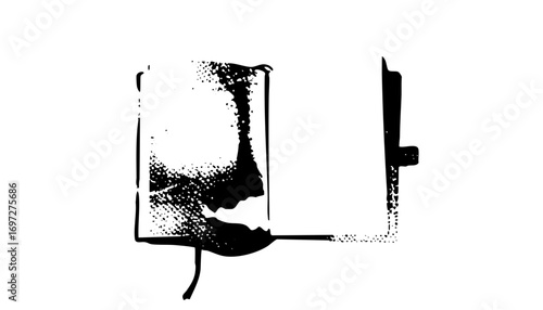Vector Abstract profile of a person with flowing lines and shapes.