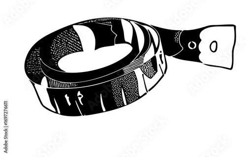 Vector Stylized fish composed of geometric shapes.