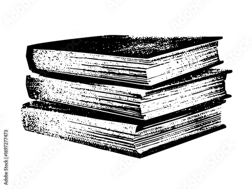 Vector Stacked books depicts a classic literary collection.
