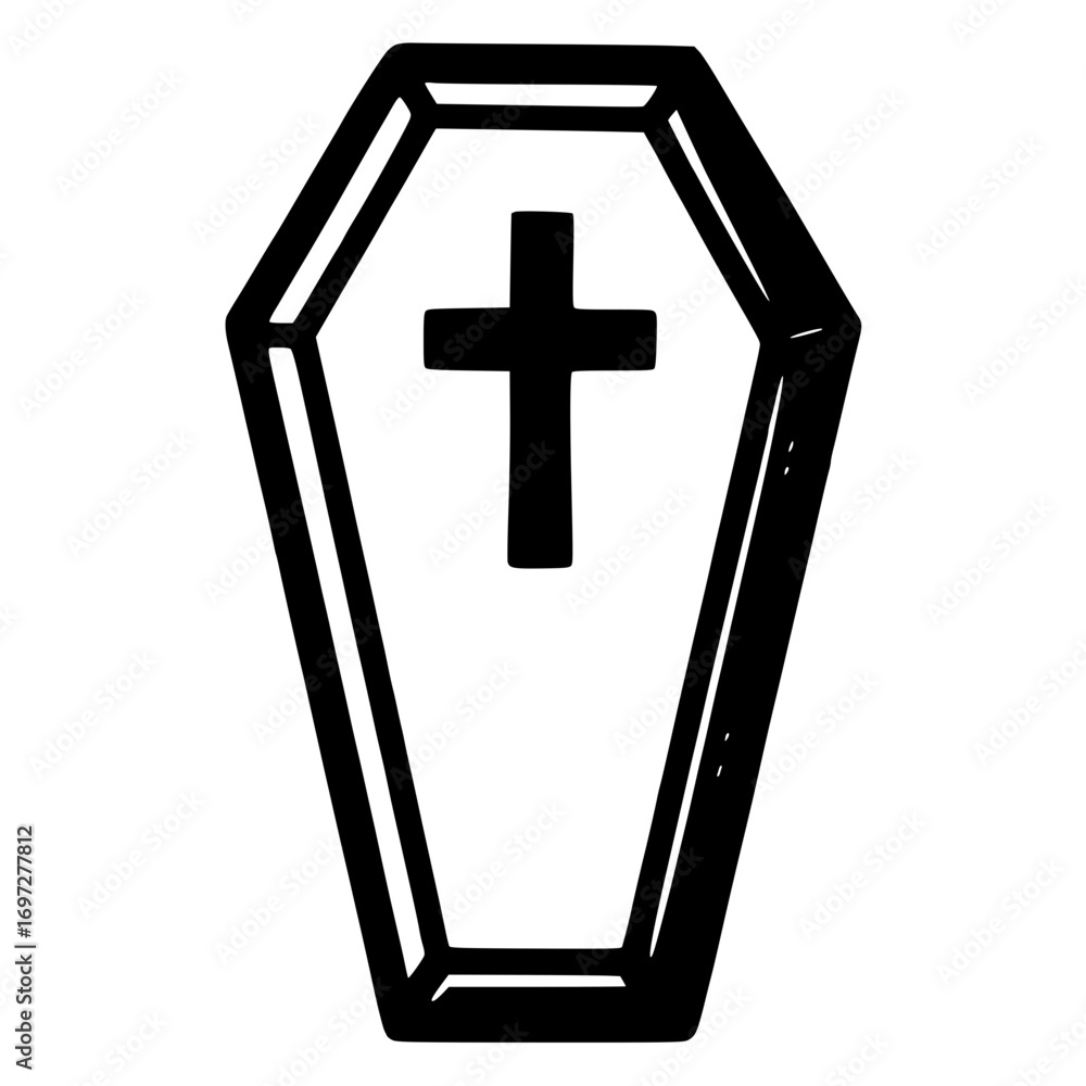 Obraz premium Retro Style Halloween Coffin SVG