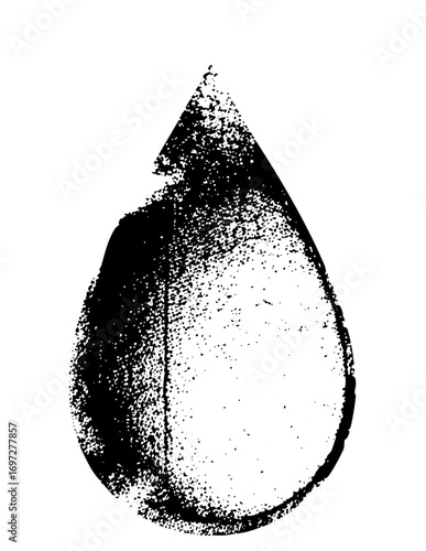 Vector Abstract droplet with textured edges.
