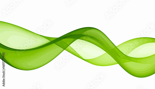 Abstract Green Wave Flowing Smoothly.