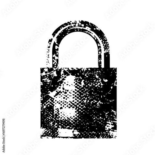 Vector Distressed padlock conveys security and protection.