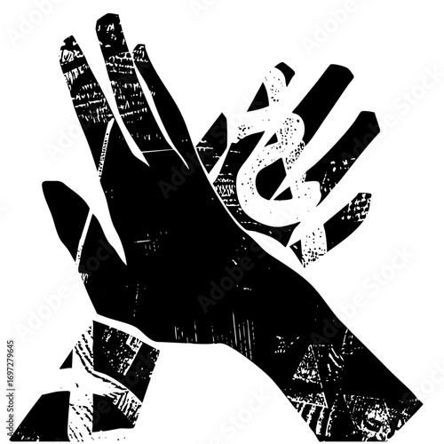Vector Hand holding a stylized cent symbol .