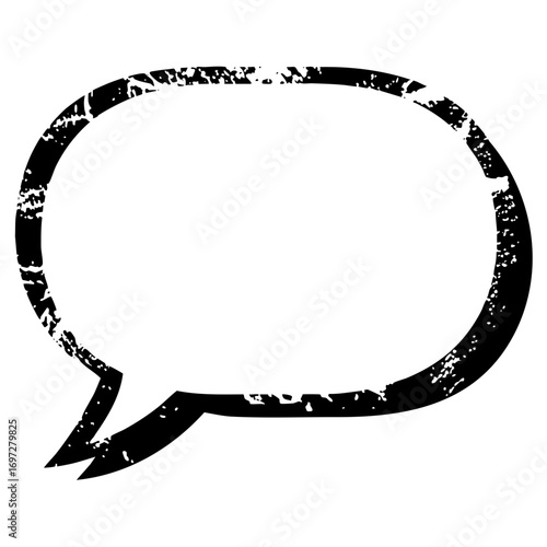 Vector Distressed speech bubble with a textured outline.