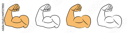 Arm Flexing Bicep Emoji vector illustration