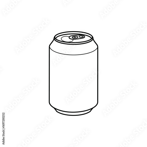 Soda can icon vector in thin line and flat style with editable stroke on white background. Dented soda cans icons set. Beverage, beer and brewing sign and symbol. Vector illustration