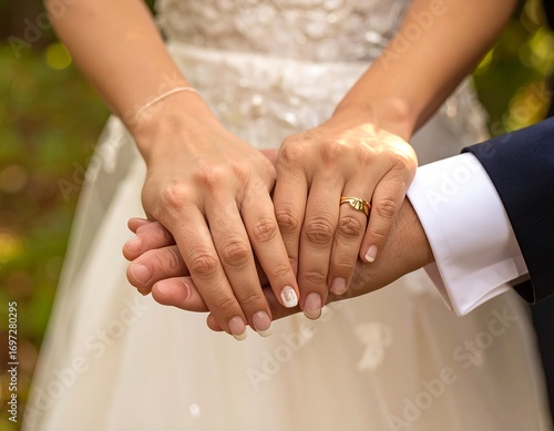 Hands clasped in a wedding ceremony