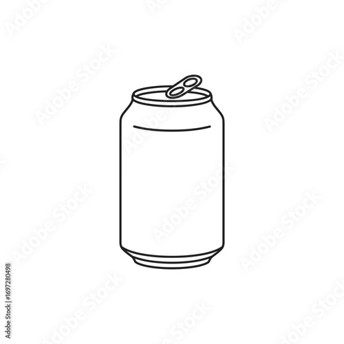 Soda can icon vector in thin line and flat style with editable stroke on white background. Dented soda cans icons set. Beverage, beer and brewing sign and symbol. Vector illustration