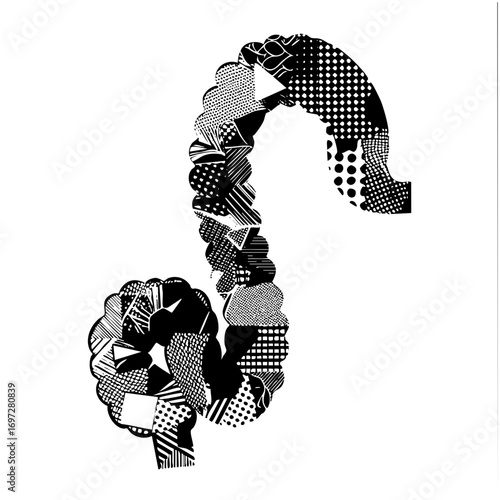 Vector Intricate scorpion composed of patterned vector shapes.