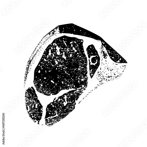 Vector Minimalist turtle head with textured fill.