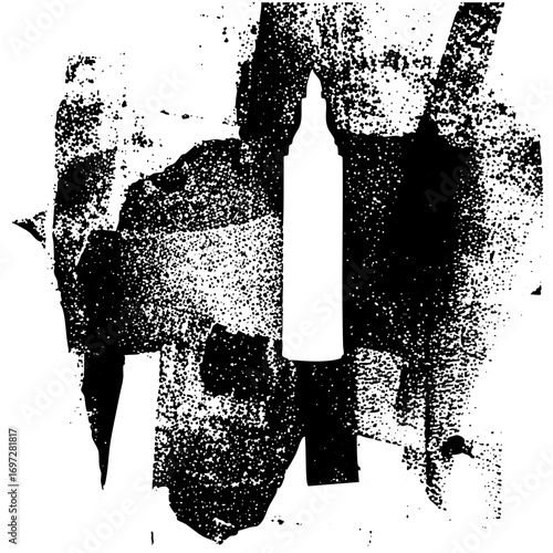 Vector Abstract arrow with distressed vector shapes.