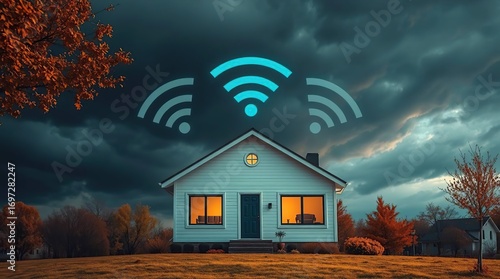 Wireless Home with Stormy Night.
