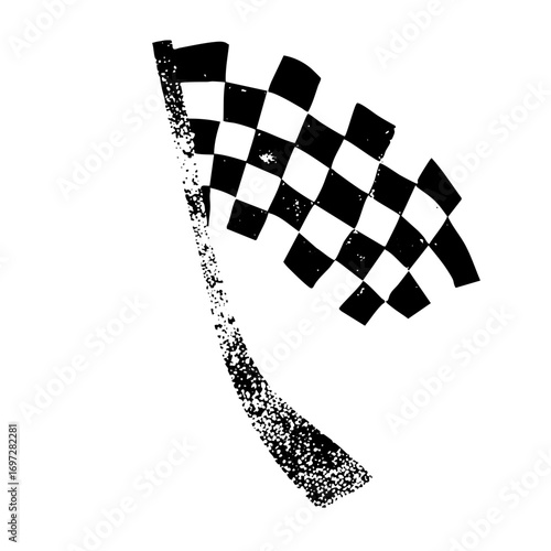 Vector Waving checkered flag depicts a racing finish.