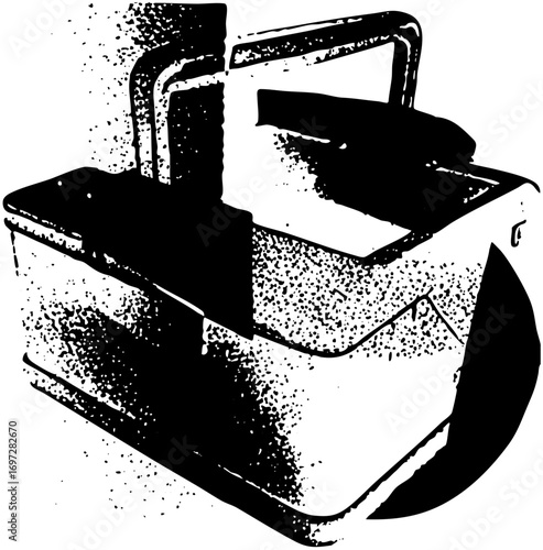Vector Vintage kettle with handle and spout.