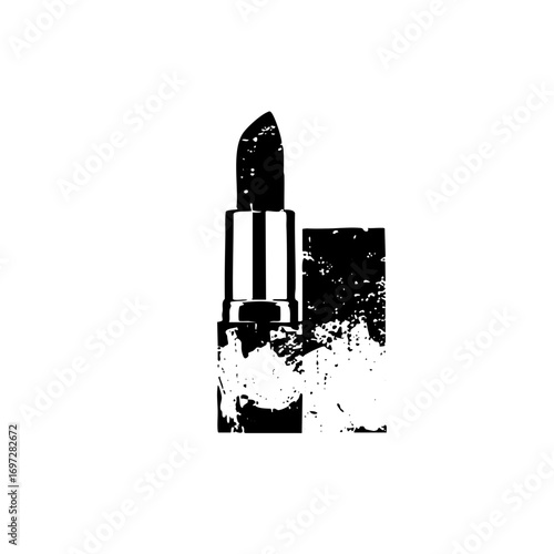 Vector Elegant lipstick with distressed texture