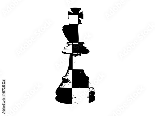 Vector Abstract chess king with checkered .