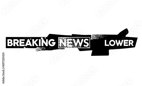 Vector Black vector displays Breaking News Lower text with a stylized hand.