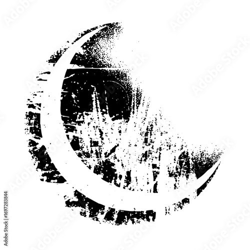 Vector Distressed circular face with a grunge texture.