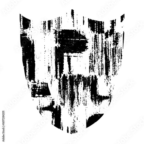 Vector Abstract lion head with distressed texture.