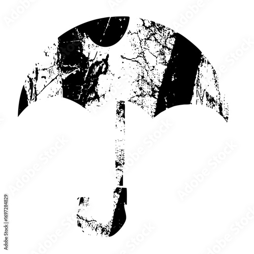 Vector Distressed umbrella with a grunge texture.