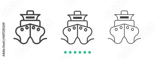 Cruise ship icon. Thin line icon vector