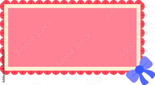 rectangle cute greeting card with a bow