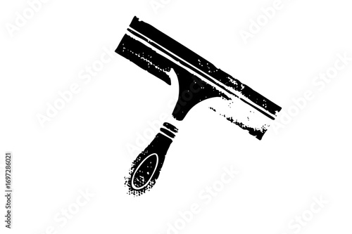 Vector Black squeegee for cleaning services.