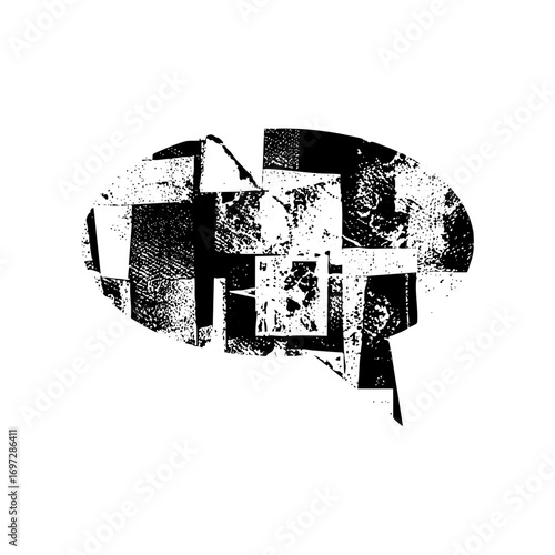 Vector Abstract geometric featuring overlapping shapes and textured elements.