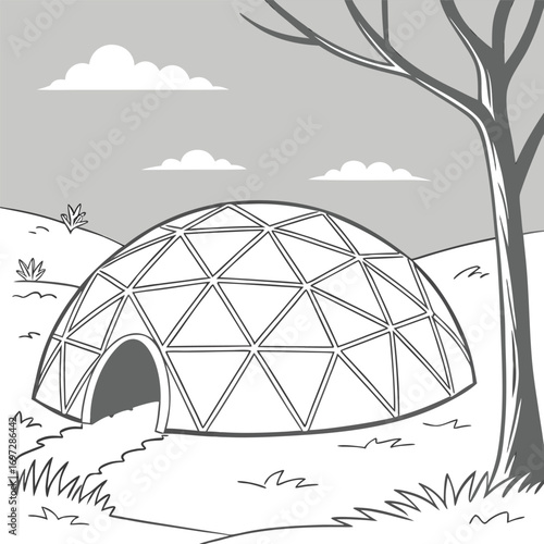 Geometric Snowdrift Pattern Sculpted by Wind