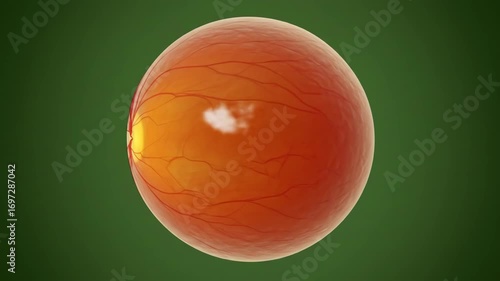 Anatomical Illustration of an Eye with a Retinal Condition
