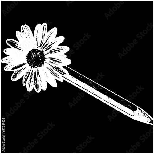 Vector Daisy and Pen