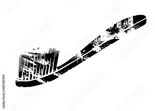 Vector Black toothbrush with angled bristles and handle.