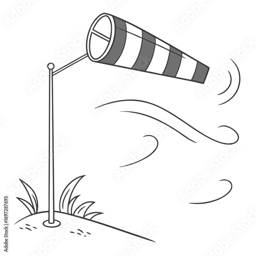 Minimalist Wind Sock Indicating Breeze Direction