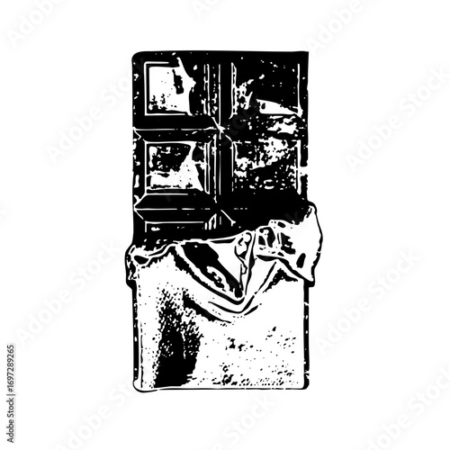 Vector Chocolate bar with broken pieces