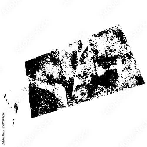 Vector Distressed typographic features fragmented letters.