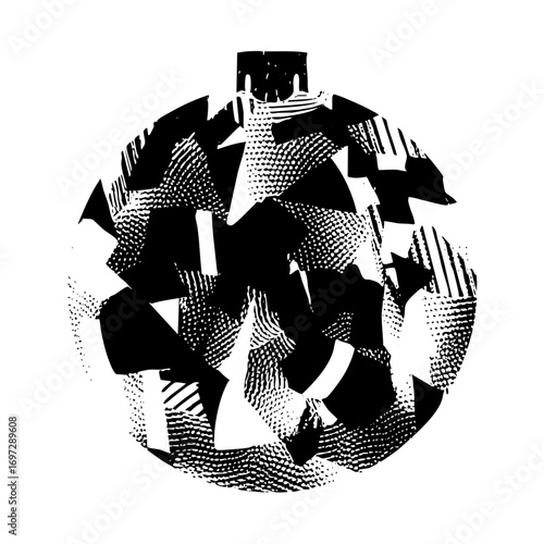 Vector Abstract geometric orb with textured facets
